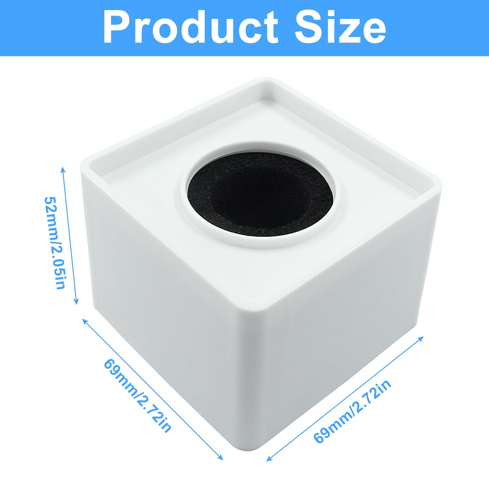 Waziaqoc Microphone Flag Station, Square Cube ABS, White