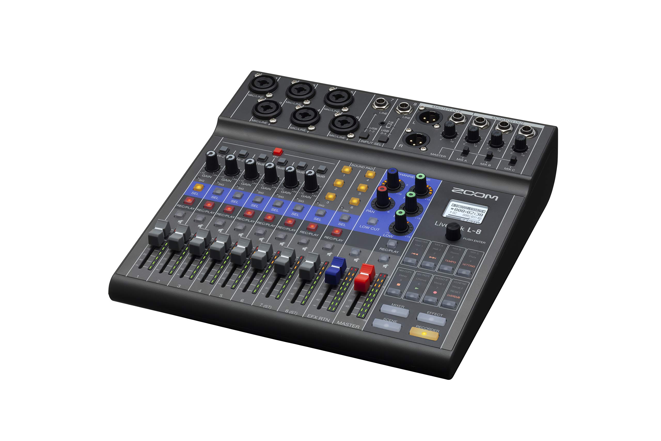 Zoom LiveTrak L-8 Battery Powered Mixer/Recorder for Musicians & Podcasters