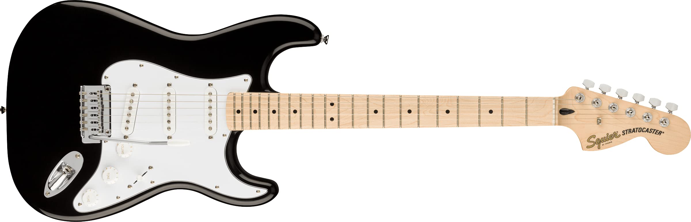 Fender 0378002506 Squier Affinity Series Stratocaster Electric Guitar, with 2-Year Warranty, Black, Maple Fingerboard
