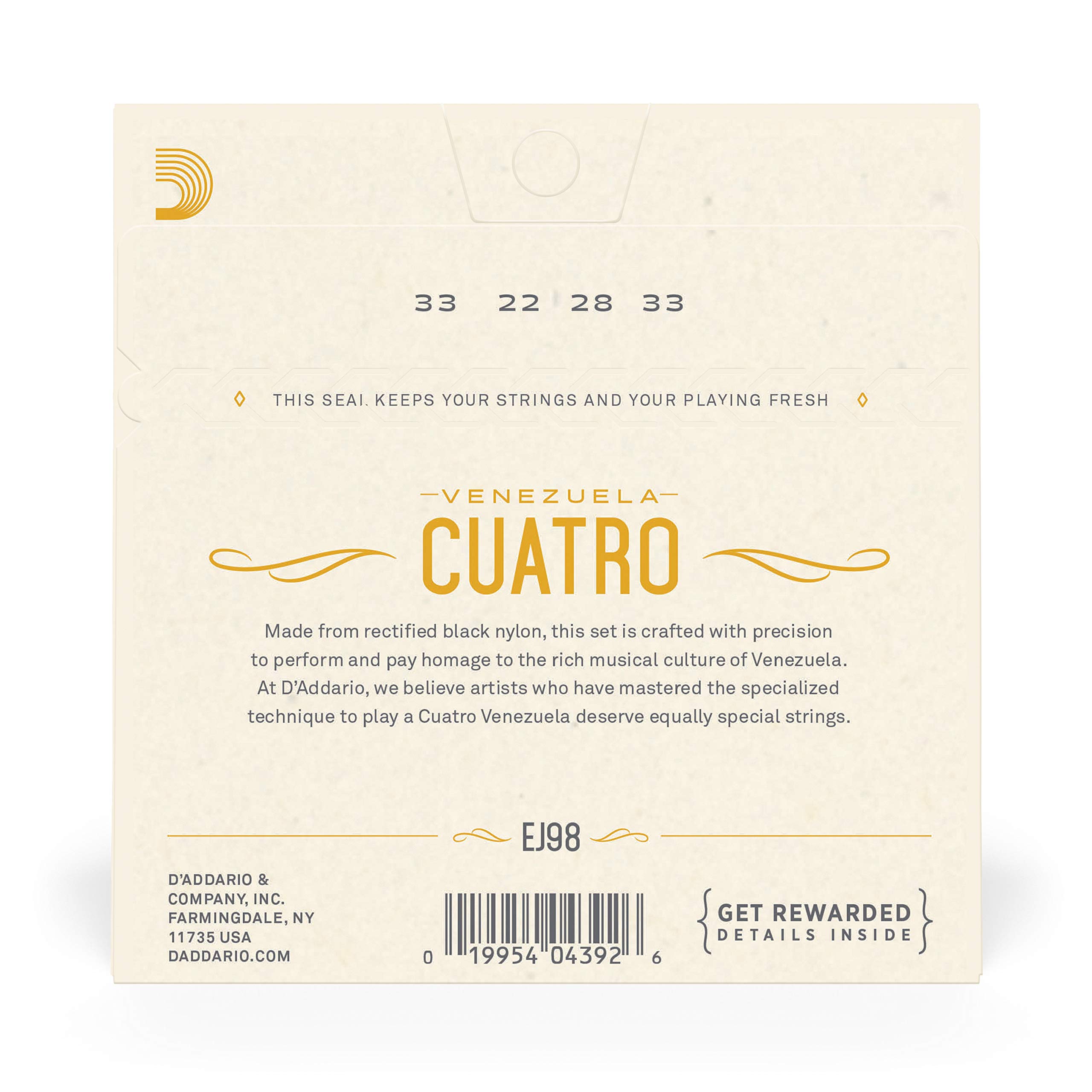 D’Addario EJ98 Cuatro-Venezuela Strings