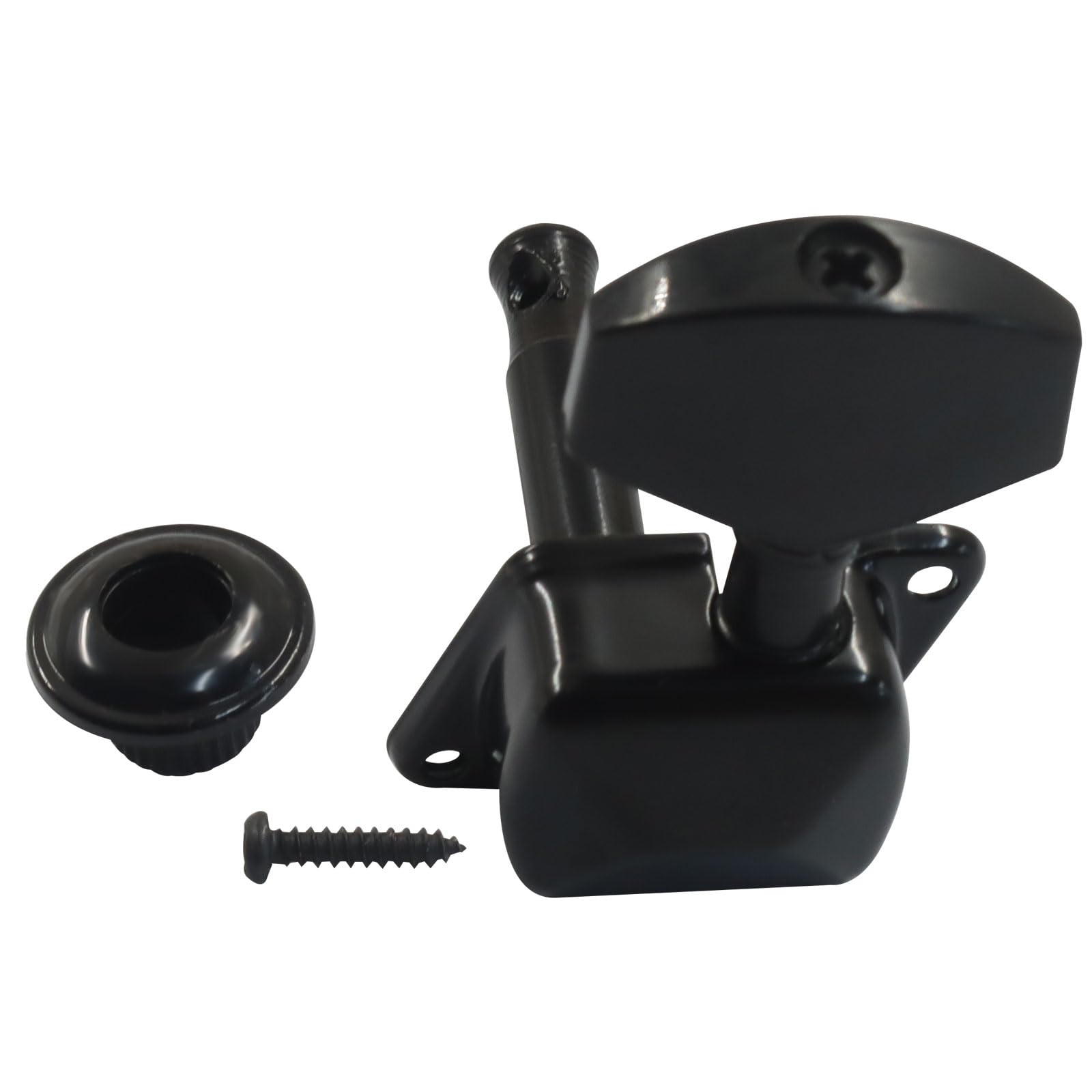 Hordion 6pcs Semi-closed Guitar String Tuning Pegs Tuners, 3L 3R, Black