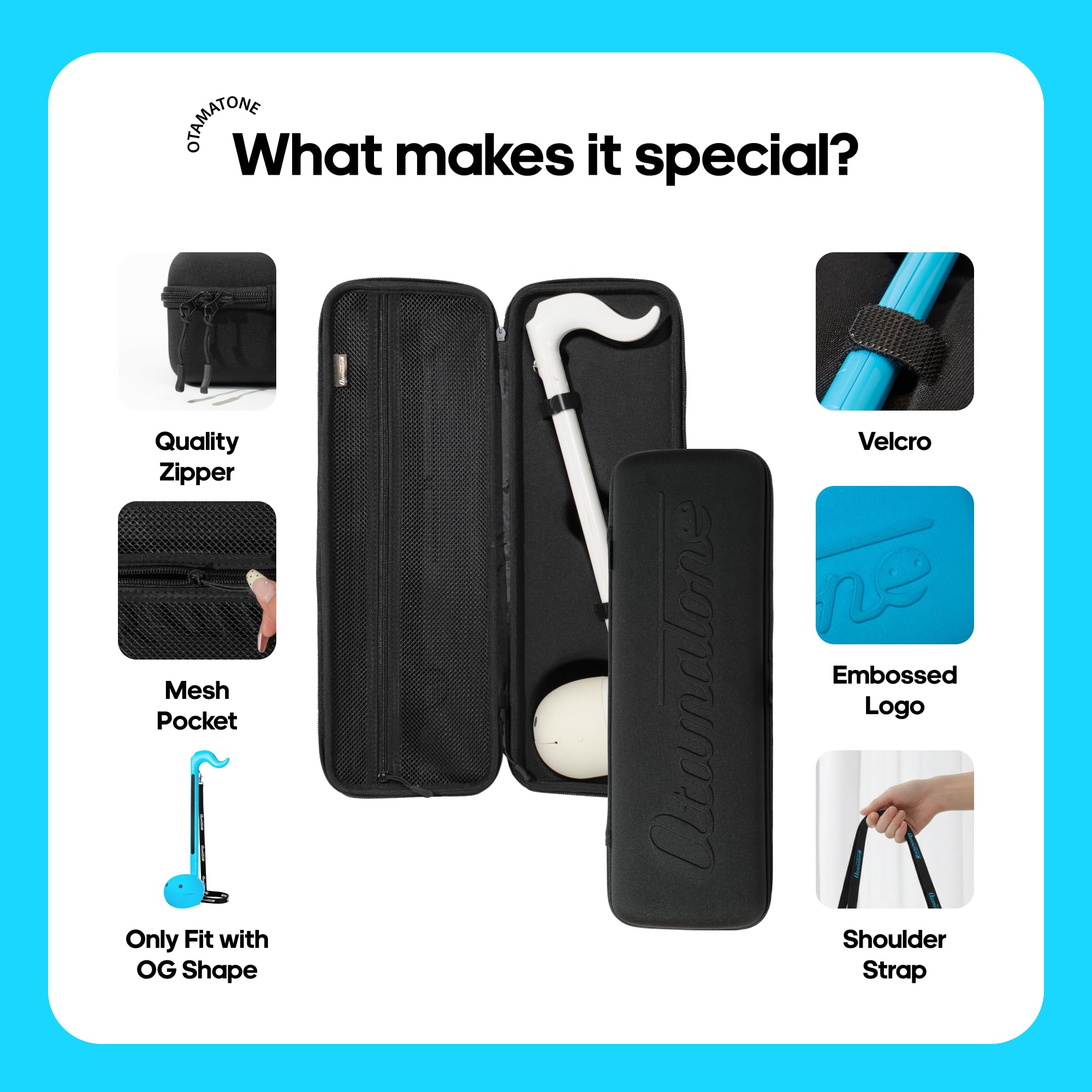 Otamatone Official Portable Case for Deluxe Size (17.25 inch) – Black