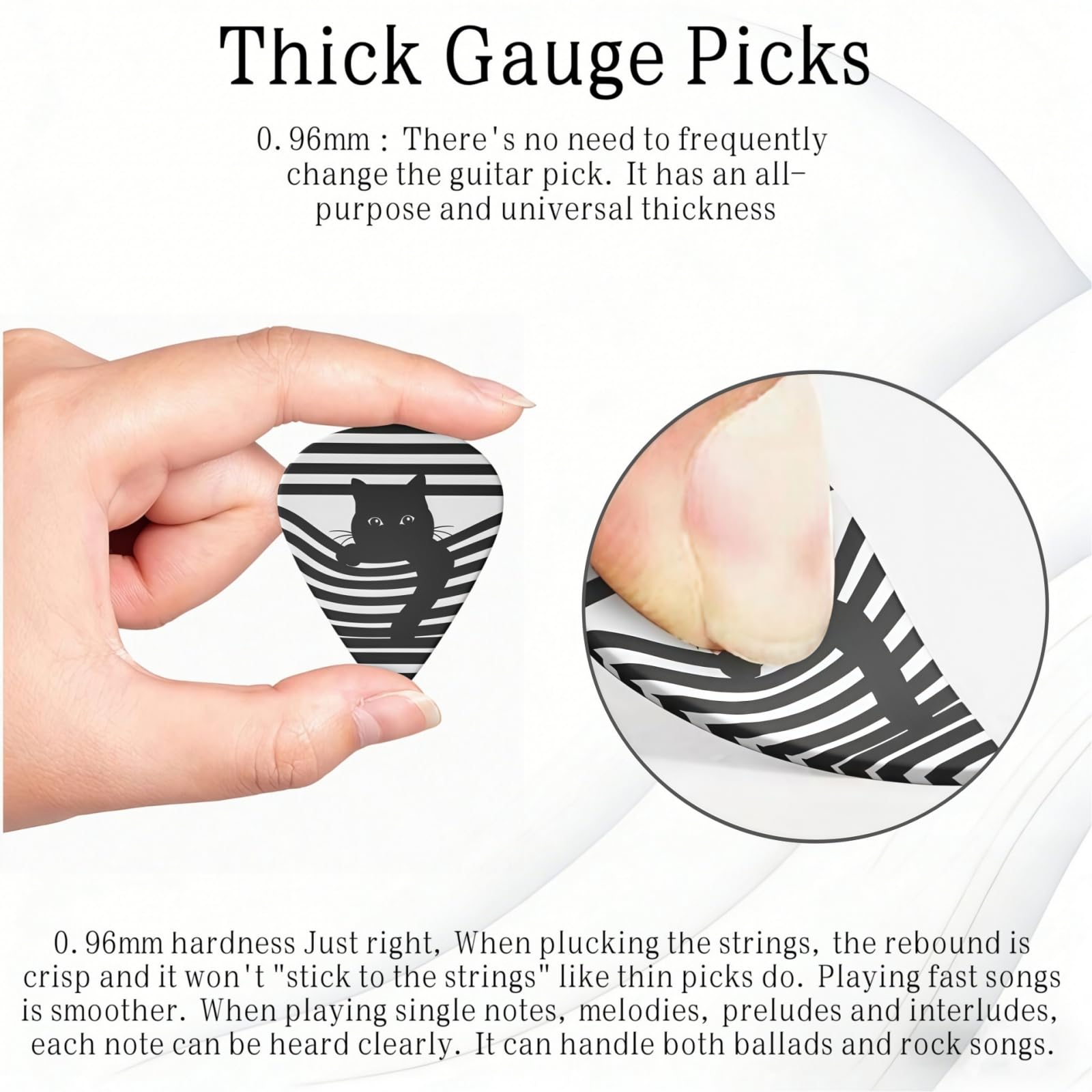 KWSAAHU 0.96mm Thick Guitar Picks – Wiggle Cat