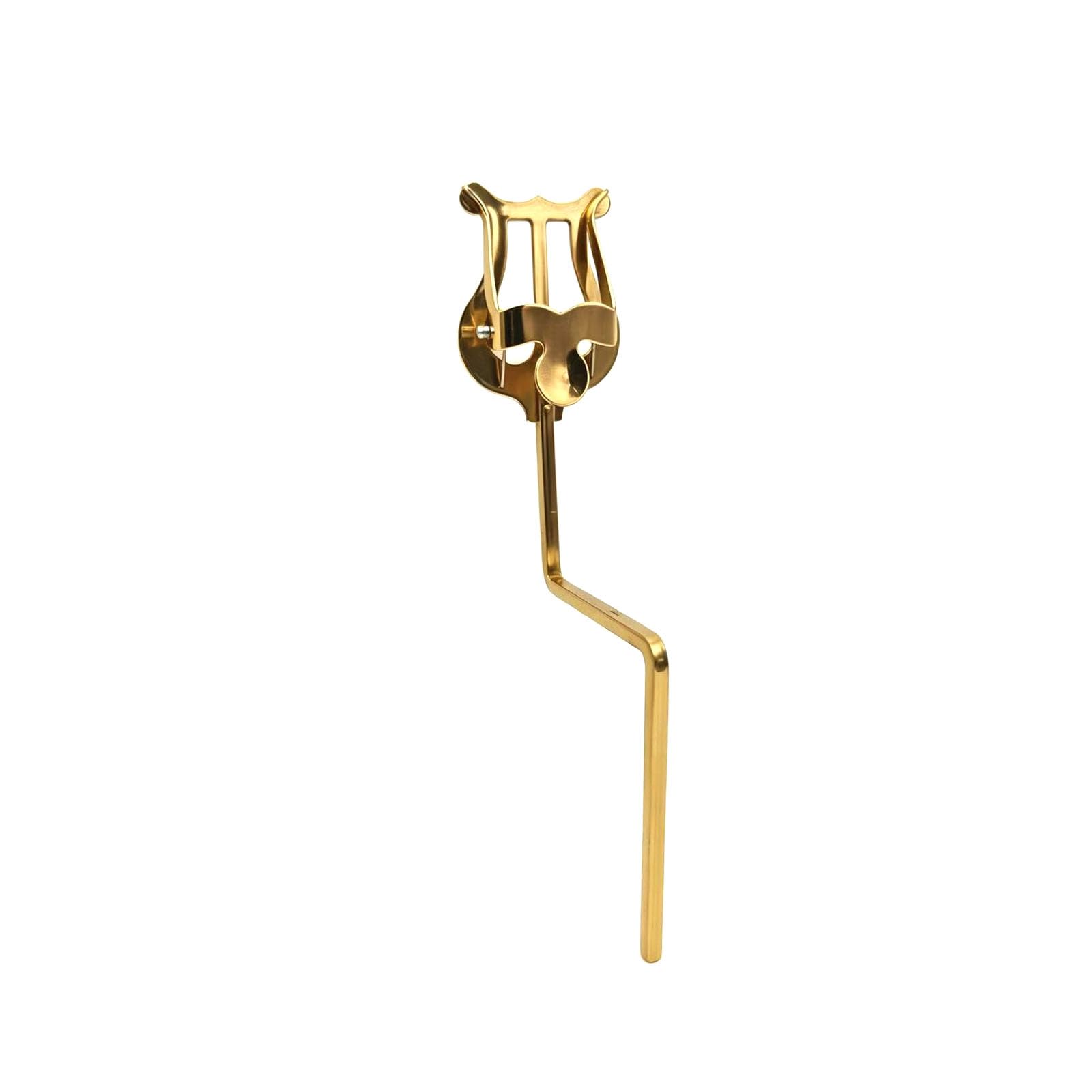 ZQEUXBE Alto Saxophone Marching Lyre Gold Clamp-On Sheet Music Clip, Square 4mm Socket Alto Tenor Sax Lyre Holder Clamp for Marching Band Beginner Practicing
