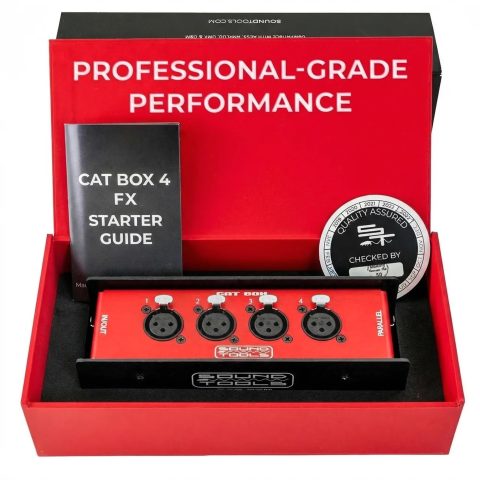 Sound Tools CAT Box FX – 4 Female with Passive Analog Audio for etherCON Daisy Chain – 4 Channel XLR Over CAT5e Stage Box – DMX, COM, AES & 3-pin XLR Compatible – Rugged Aluminum Housing