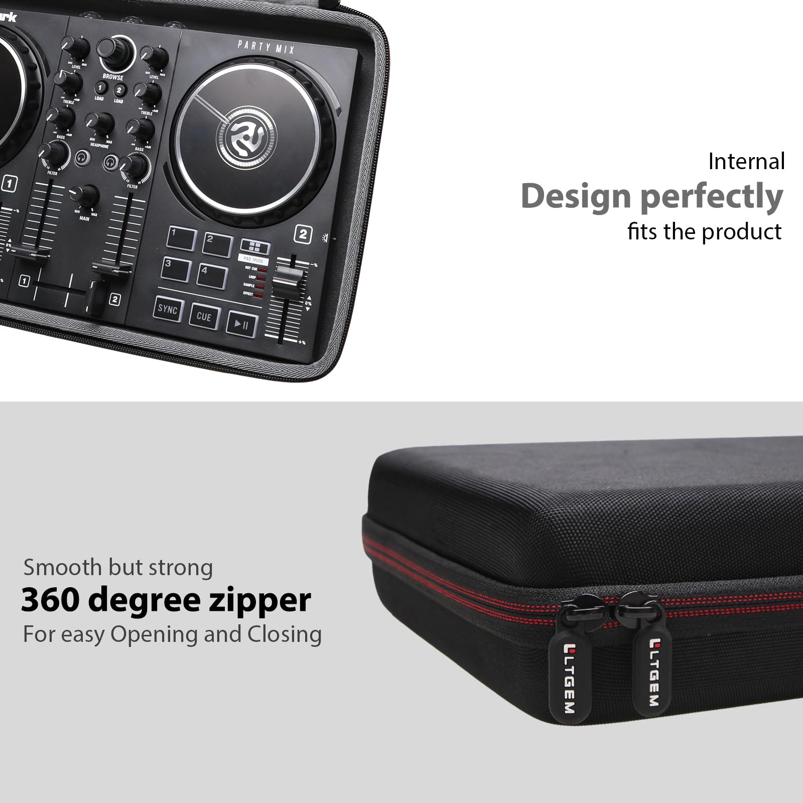 L LTGEM DJ Mixer Case, Black
