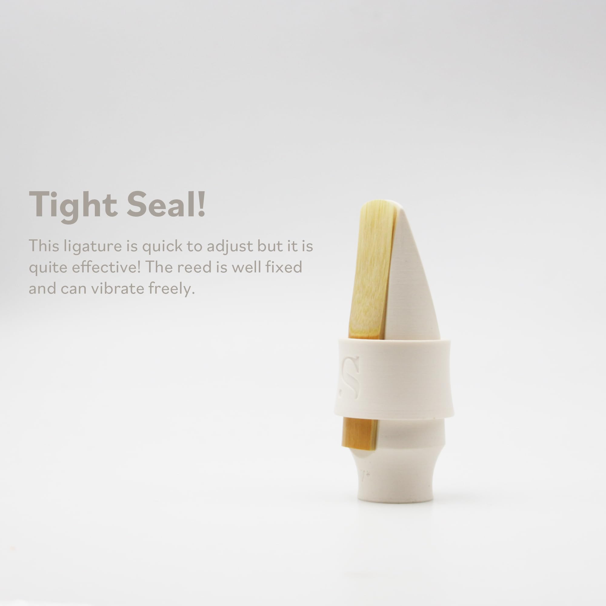 Syos Alto Saxophone Ligature Arctic White, Great Fit for Syos Mouthpieces and Compatible with Alto Sax Rubber Mouthpieces