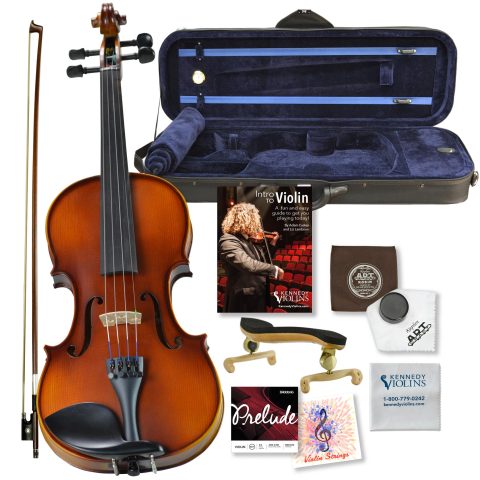 Bunnel G1 Violin Outfit 4/4 Full Size – Carrying Case and Accessories Included – Solid Maple Wood and Ebony Fittings By Kennedy Violins