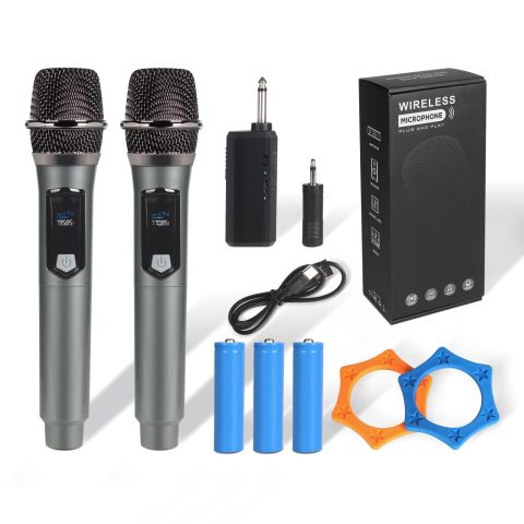 J.I.Y 2.4GHz Wireless Microphone System Dual Handheld Mics 250ft Range