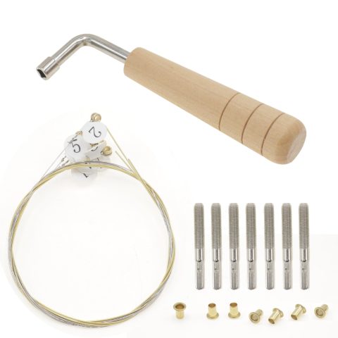 CashBeat 7 String Lyre Harp Repair Kit with Tuning Pins, Wrench and Rivets