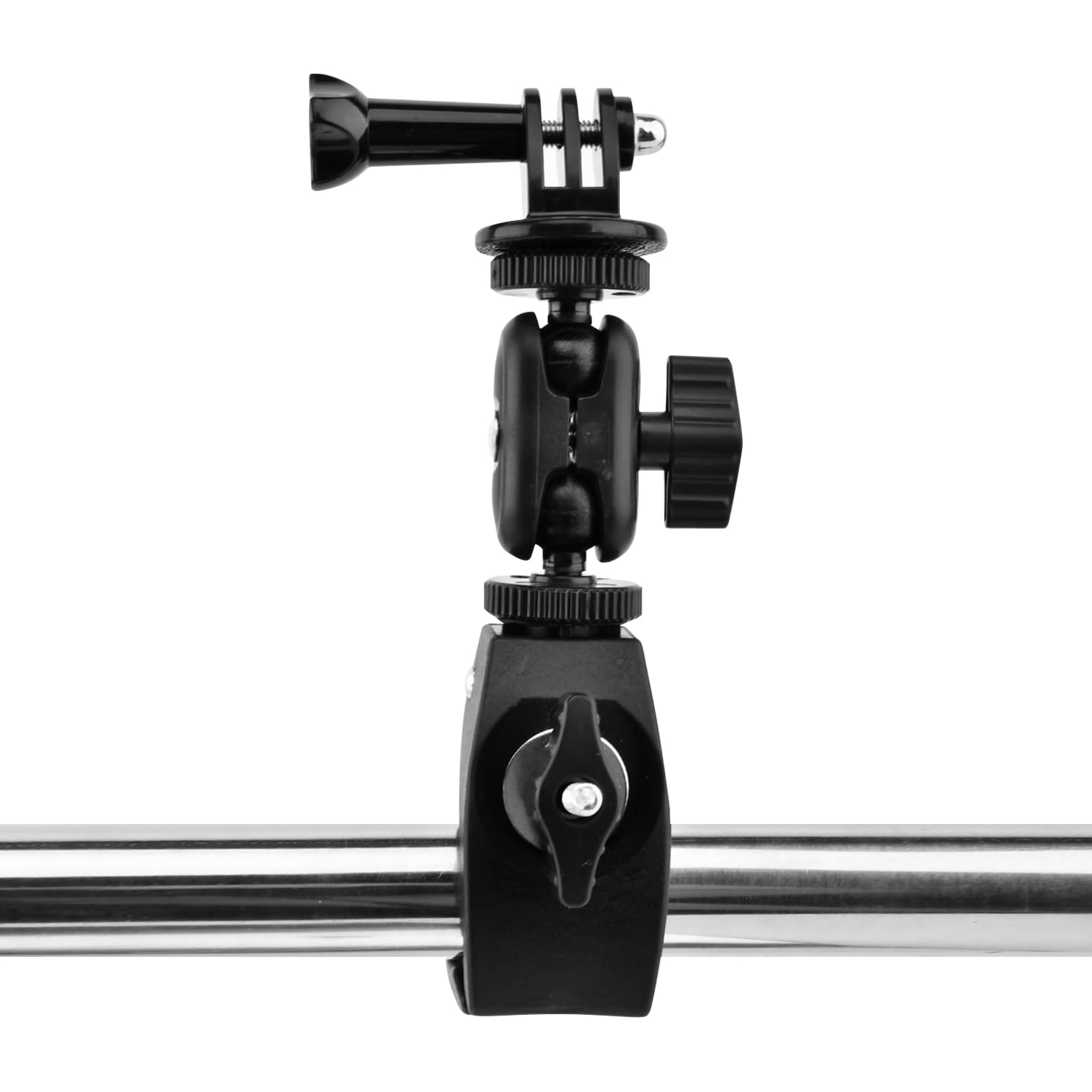 Mic Crab Clamp, Double Ball‑Head Microphone Holder with 1/4″‑5/8″ Adapter