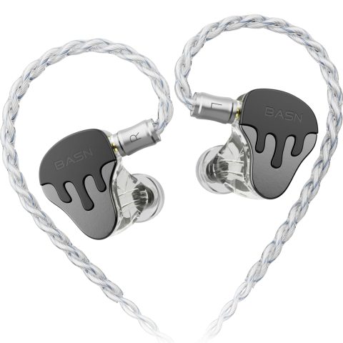 BASN BmasterX 6-Driver In Ear Monitor Headphones for Musicians, Black-Gray