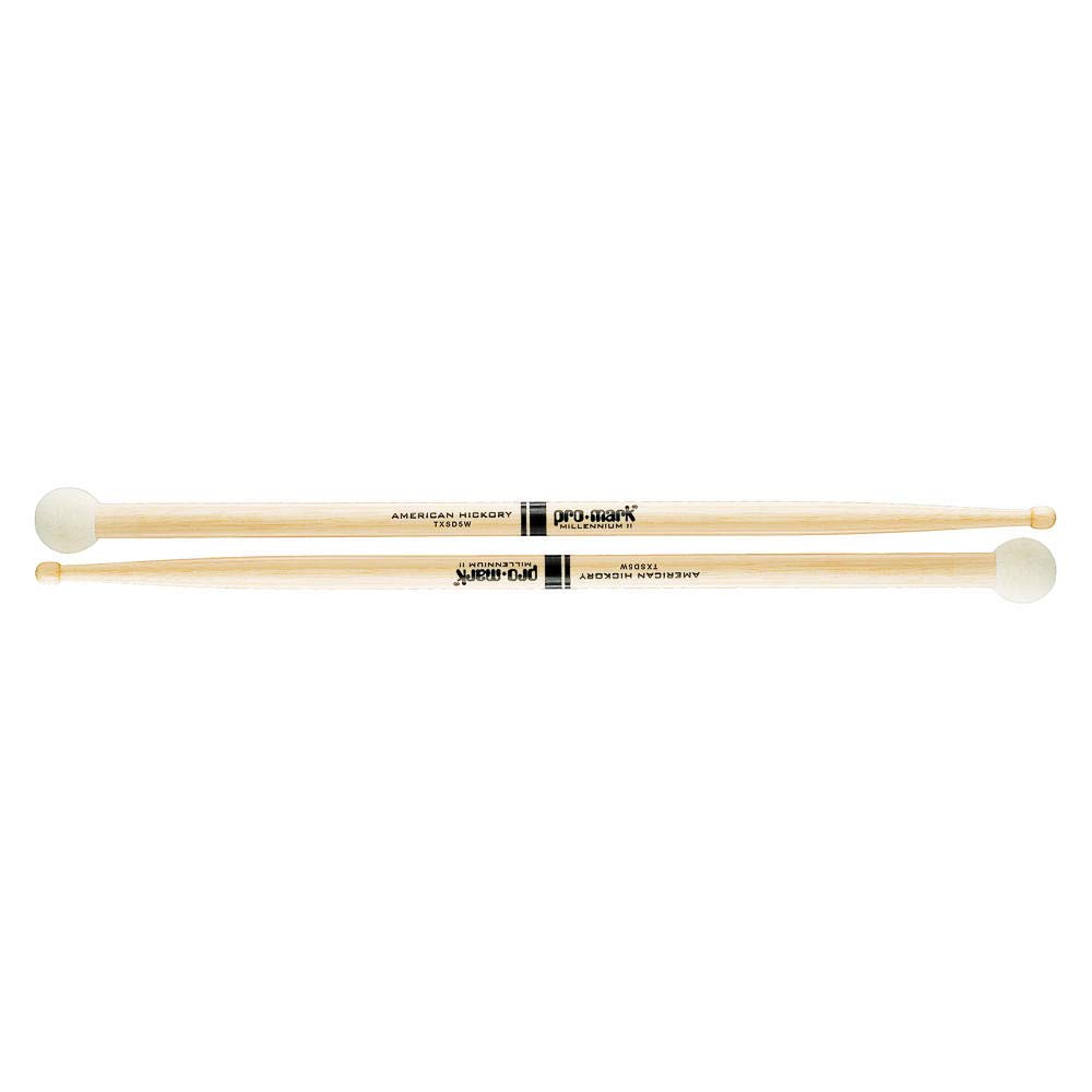 Promark Hickory TXSD5W Light Multi Percussion Stick, Wood tip, Felt Butt