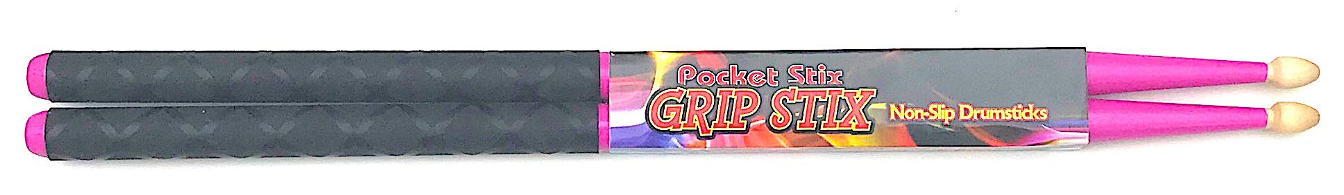 GRIP STIX 15″ Long PINK with Black NON-SLIP Grip Drumsticks -Ideal for All Drumming; Cardio, Fitness, Aerobic & Workout Exercises