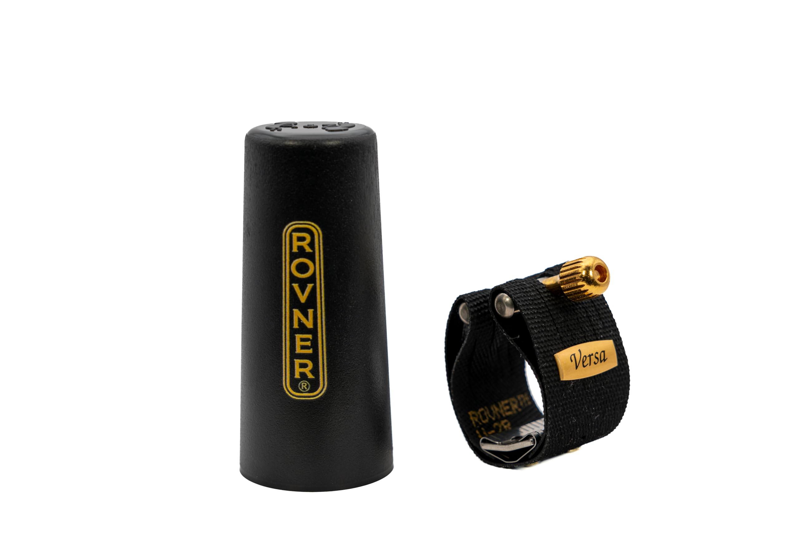 Rovner Ligature & Plastic Cap for Soprano Saxophone – Versa Ligature for Hard Rubber Mouthpiece (V-1RVS)