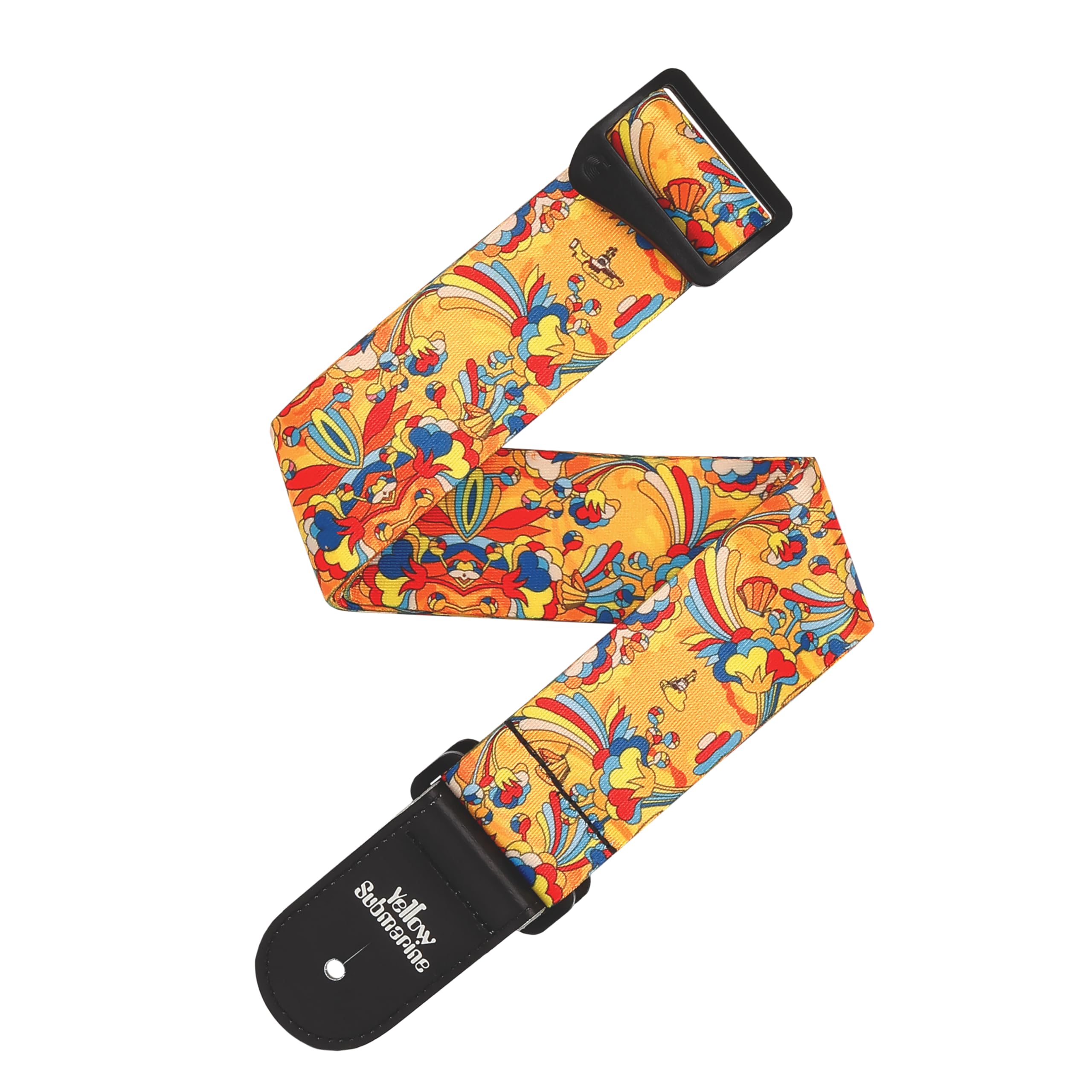 D’Addario 50BYS02 Beatles Guitar Strap – Beatles Guitar Accessories – Polyester – Yellow Submarine, Primrose Prairie