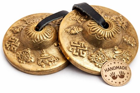 Tingsha Cymbals Bells – Easy To Play – Meditation Mindfulness Chime For Chakra Healing Spiritual Dharma Gifts Handcrafted Tibetan By Himalayan Bazaar (Asta Mangal)