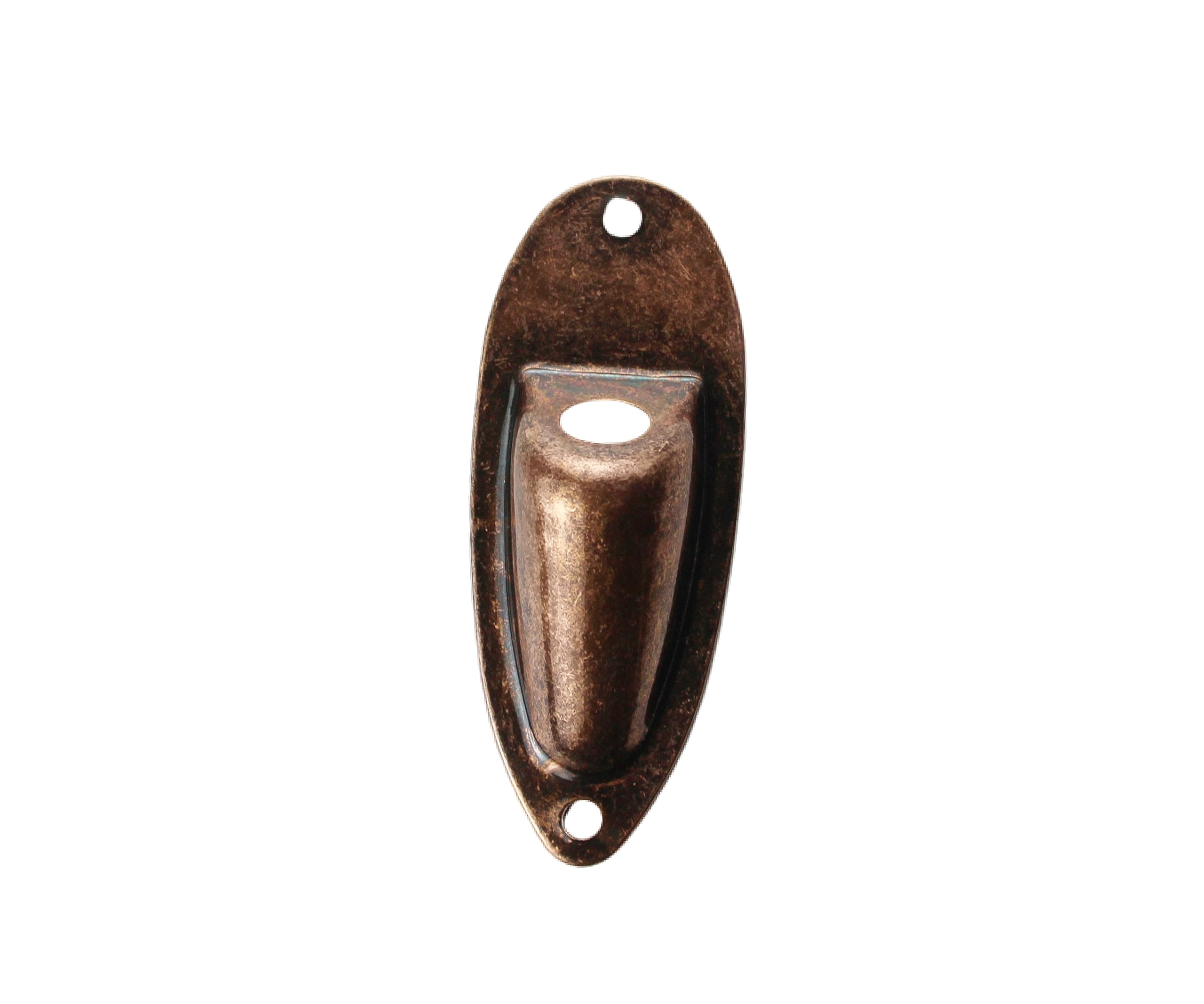 Guyker 1 Piece Oval Curved Metal Jack Plate Jackplate for Electric Guitar Bass, HJ001 Bronze