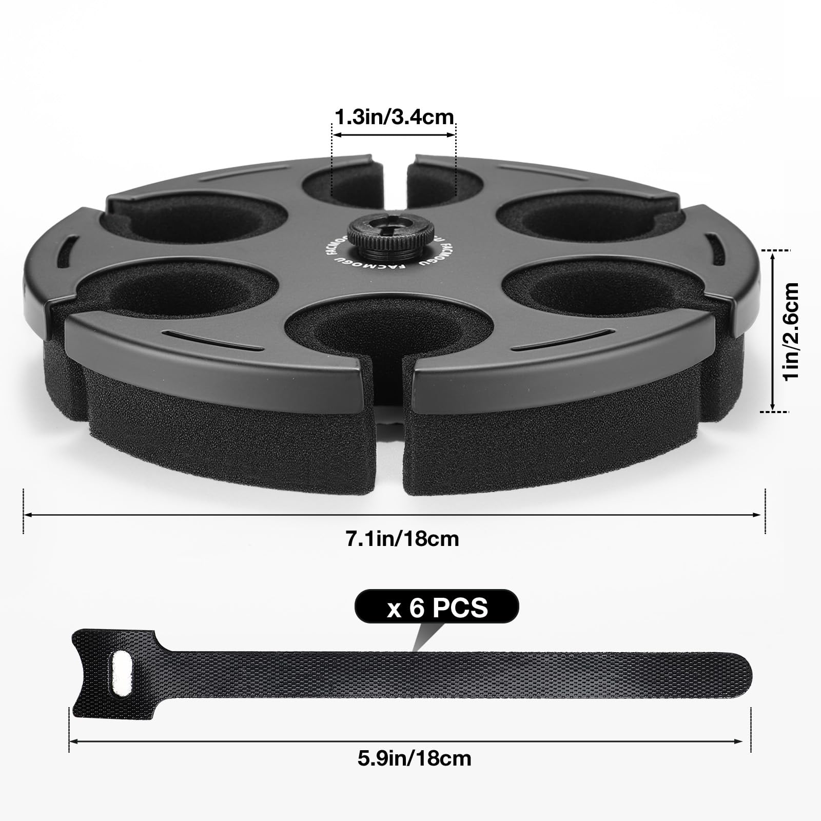Facmogu Mic Holder for Stand, Mic Organizer Holds Up to 6 Handheld Mics