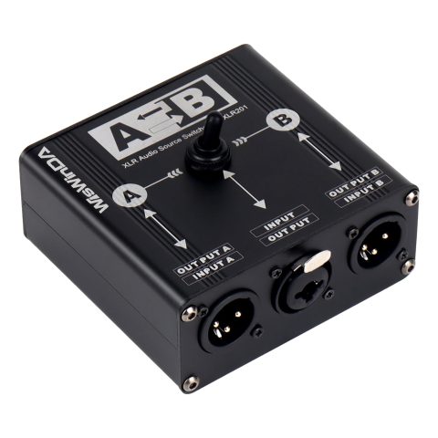 WisWinDa Pro XLR Passive A/B Switch Box Reversible Operation Design Balanced Audio Converter 2 Channel HiFi Stereo Audio Selector No Loss Switching Aluminum Shell (XLR A/B Swtich Box (F-2M))
