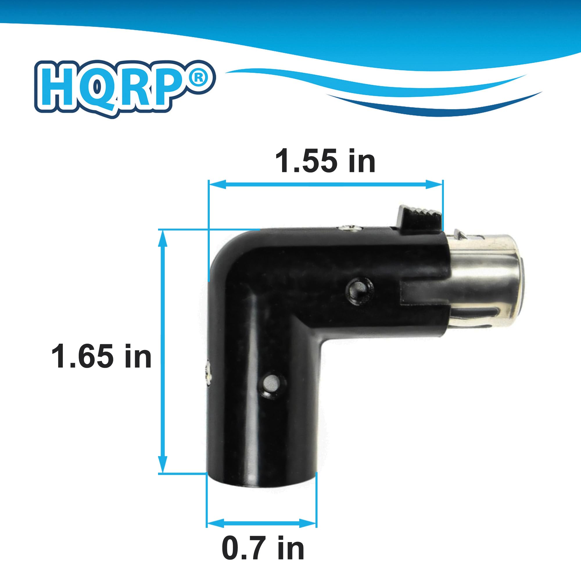 HQRP 2-Pack 3-Pin XLR Angle Adapter Dual Male & Female with 4 Adjustable Angle Positions Right Left and 90 Degree, Compatible with Mixers that Interfere with Other Applications, 3-Pin Connector