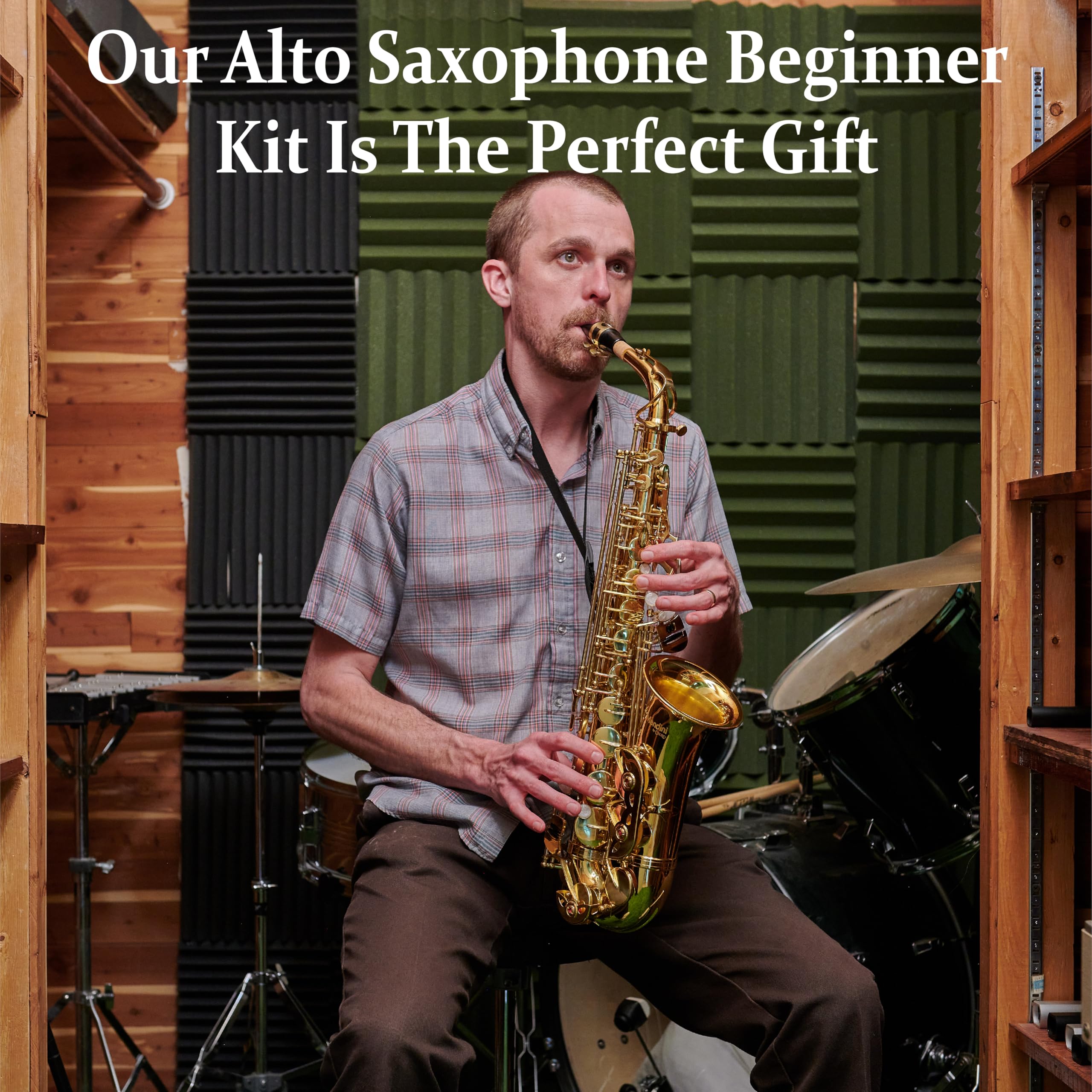 Mendini By Cecilio Eb Alto Saxophone Kit for Beginner – Black Silver
