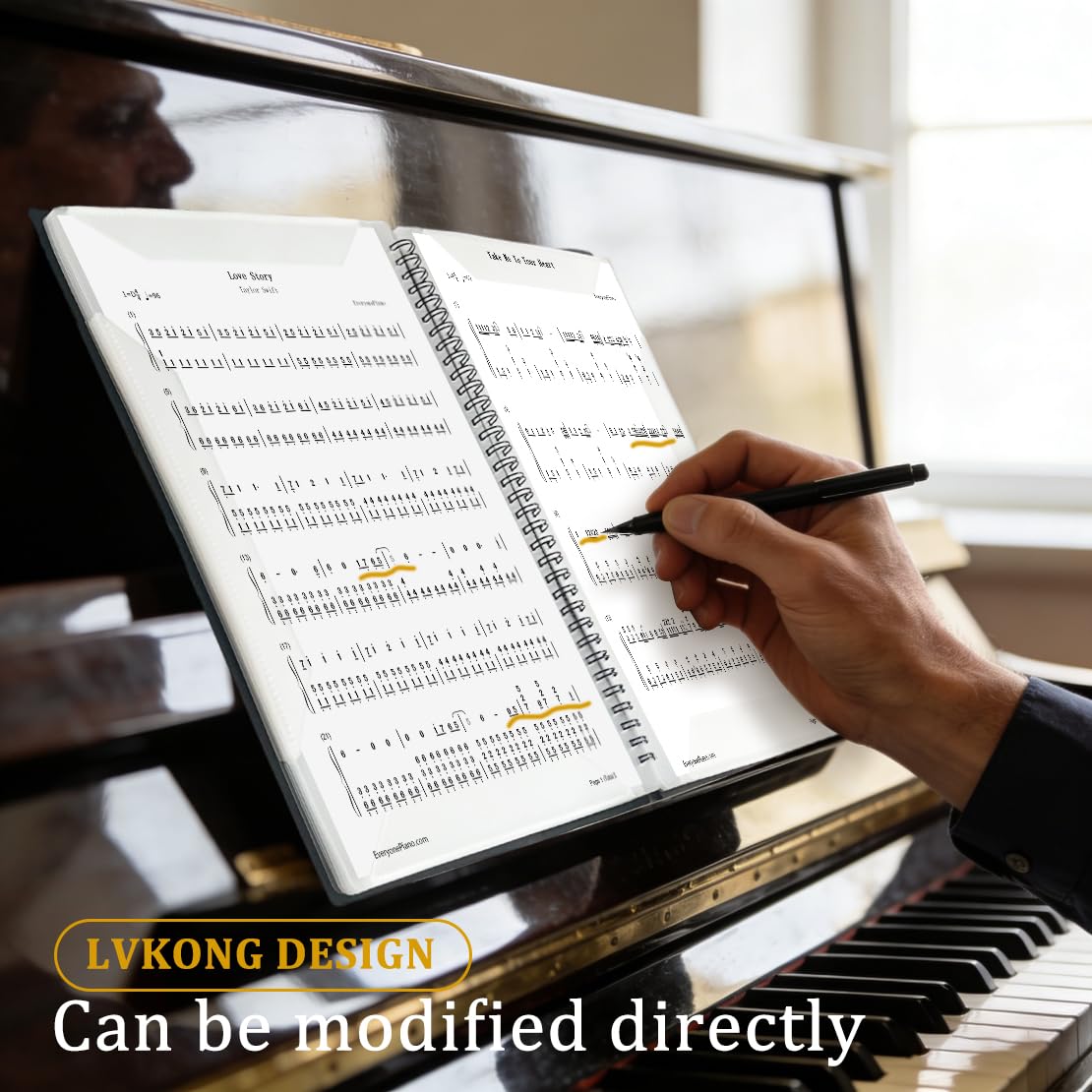 6Pack Sheet Music Folder,10 Double Sided Pocket Music Binder for Musicians