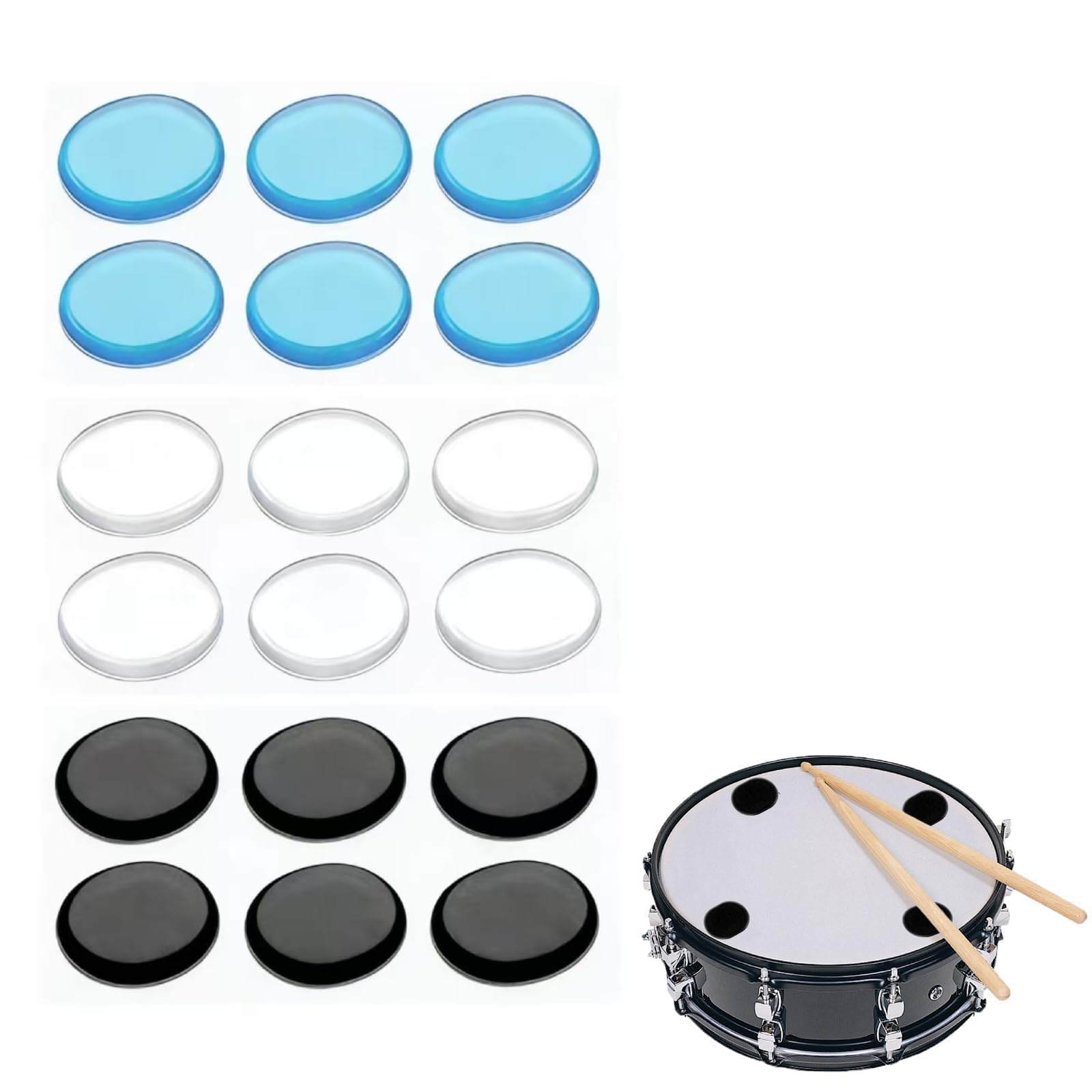 18PCS Drum Dampening Gel Pads; Professional Silicone Drum Mutes Silencers