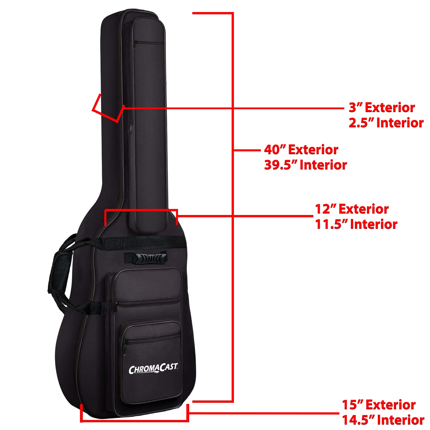 ChromaCast Electric Guitar Padded Gig Bag (CC-EPB (Pack of 4)