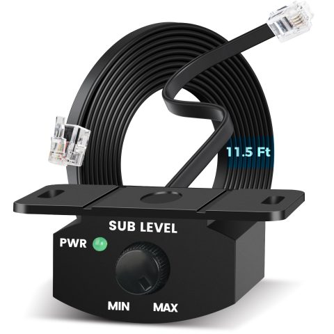 Universal Bass Knob Controller for Car Amplifier with 4 PIN Cable, Audio Bass Remote Knob for Subwoofer with Power Light. (5m/16.4ft)