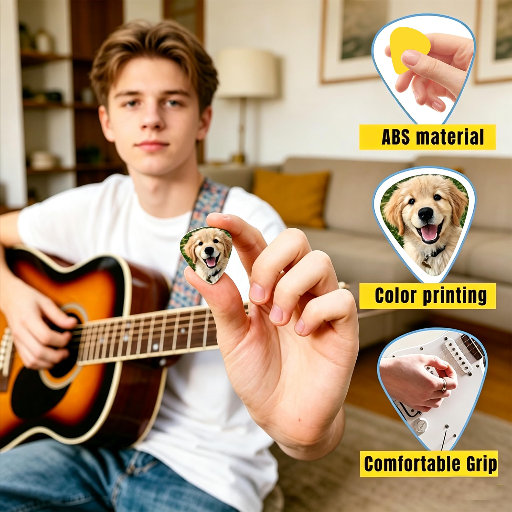 Custom Guitar Picks Double Sided for Acoustic Guitars 20-1000Pcs