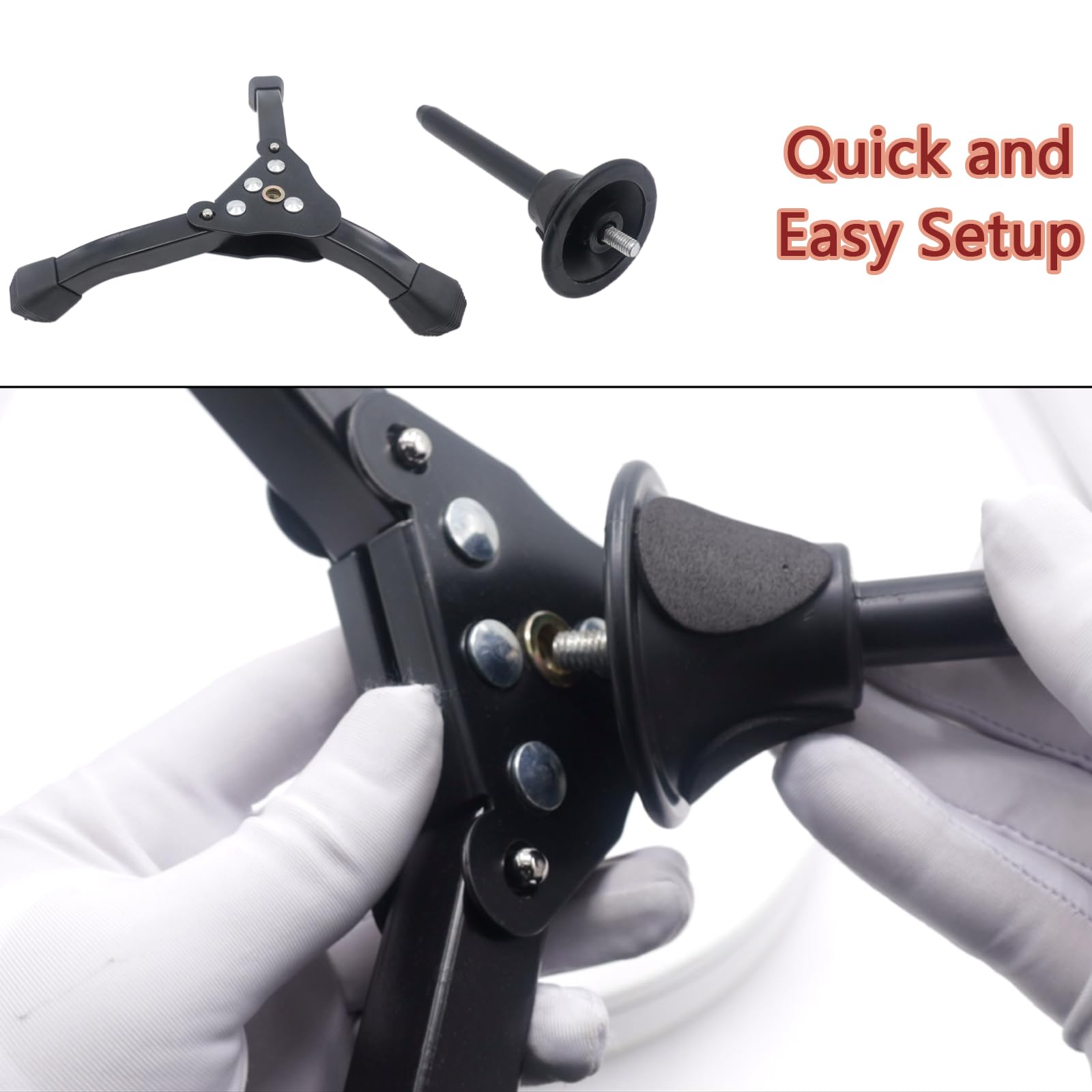 CashBeat Portable Clarinet Stand, Foldable Tripod Holder for Flute, Oboe