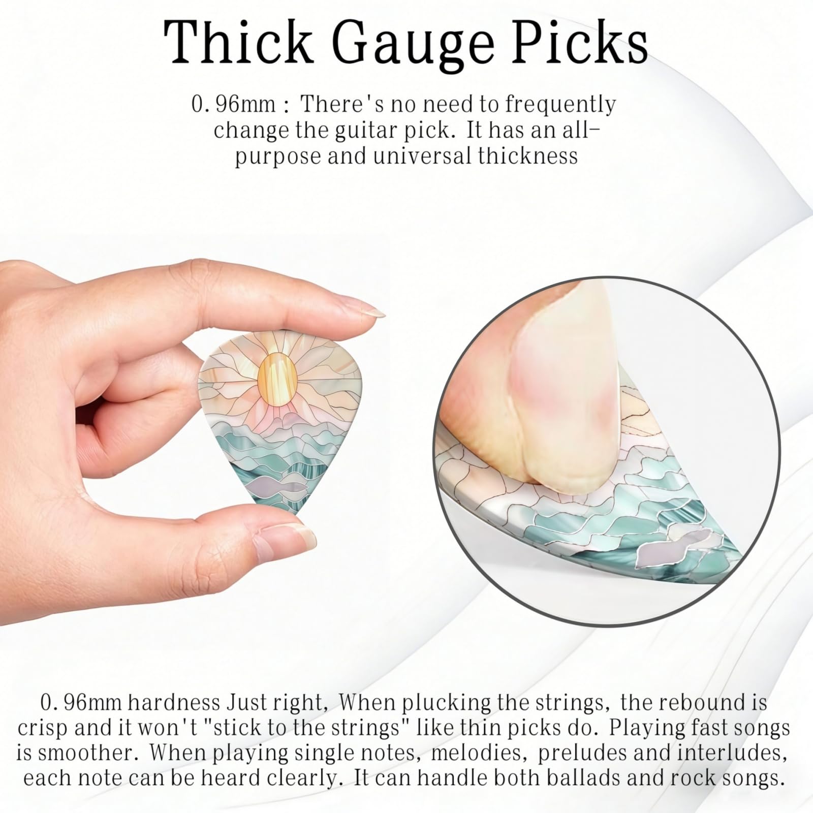 KWSAAHU 0.96mm Thick Guitar Picks – Sunset Sea