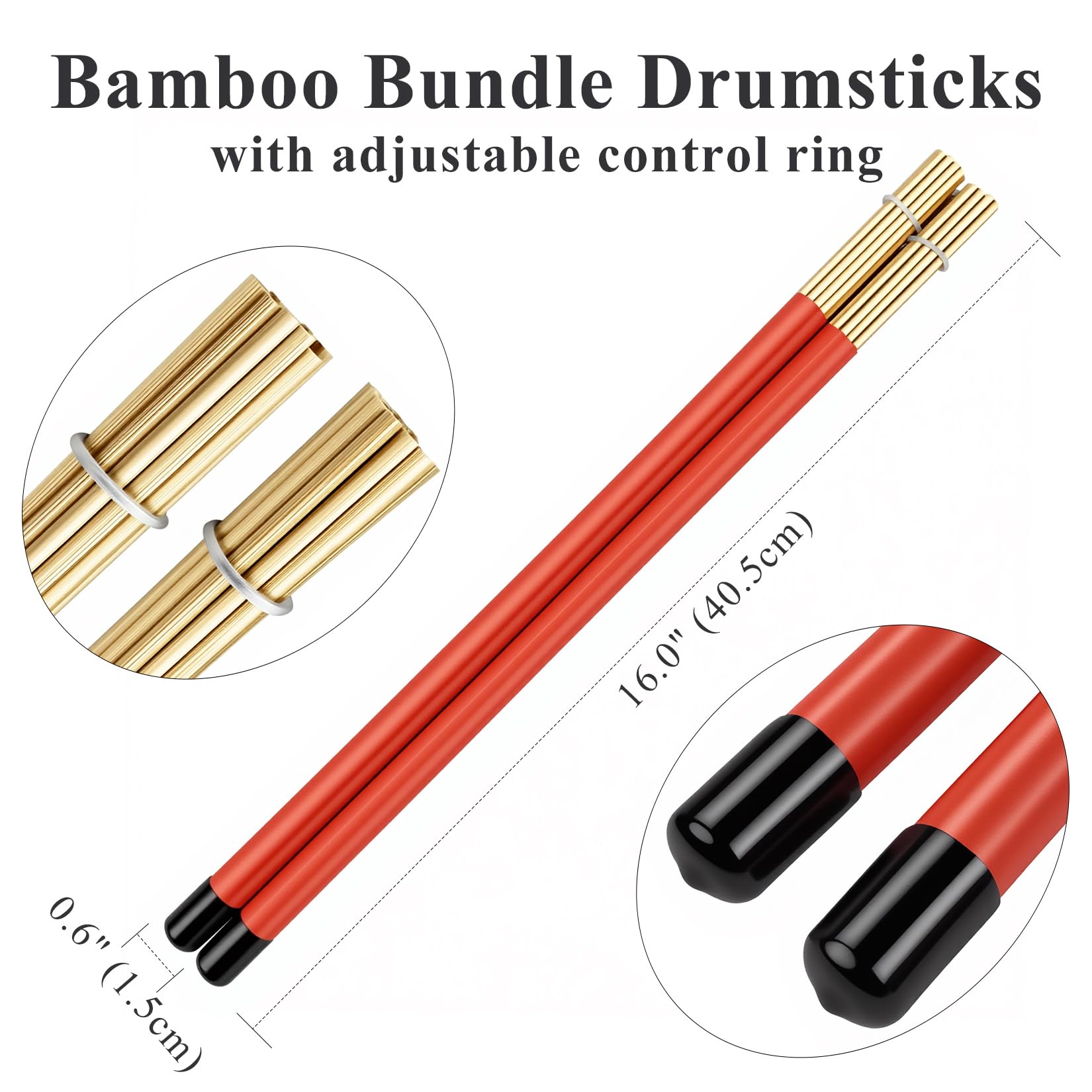 VixxNoxx Drum Sticks Kit – 5A, Retractable Drum Brushes, Rods Drum Brushes