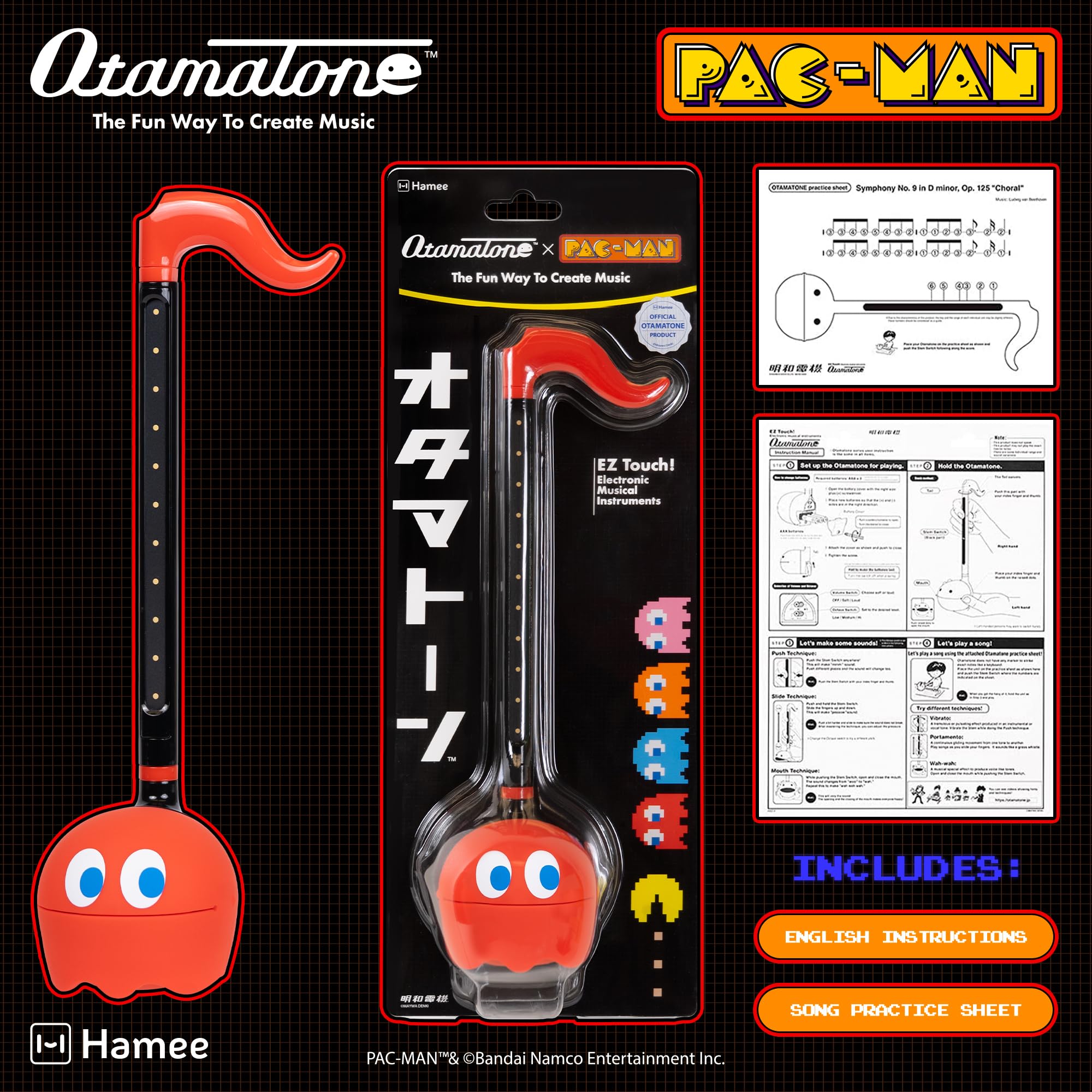 Otamatone PAC-MAN Electronic Synthesizer Musical Instrument Toy – Blinky