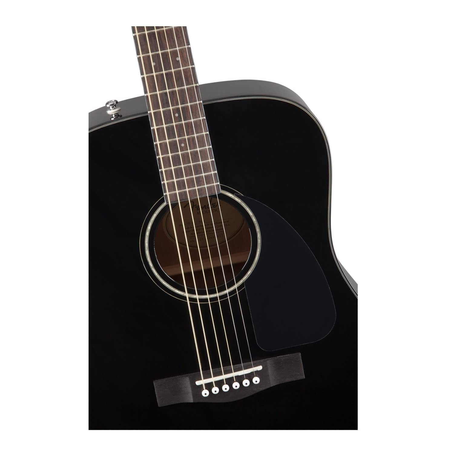 Fender 970110206 Acoustic Guitar, with 2-Year Warranty, CD-60 Dreadnought V3 Classic Design with Rounded Walnut Fingerboard and Alloy Steel Strings, Glossed Black Finish, Spruce Top, Includes Hard-Shell Case