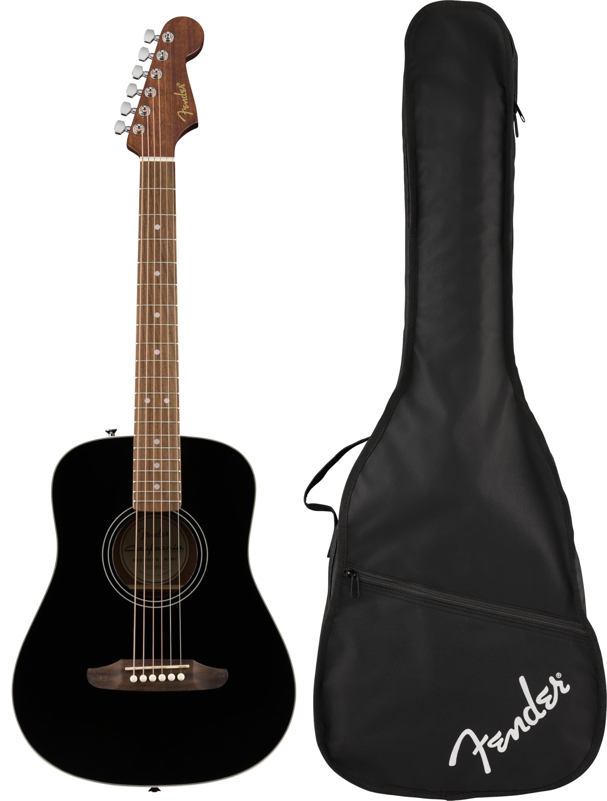 Fender 0974101106 California Standard Redondo Mini with Bag, Spruce Top, Black