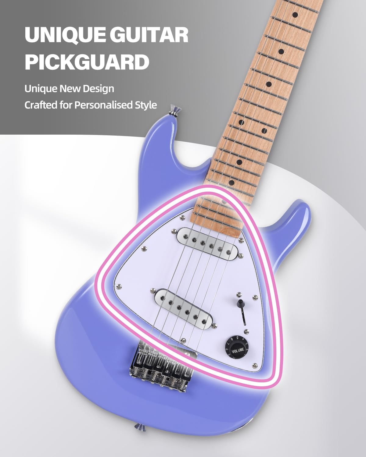 Winzz 30 Inch Kids Electric Guitar Beginner Kit, Junior 1/4 Size Mini Electric Guitar for Children Complete Stater Set with Amp, Gloosy Purple Colour