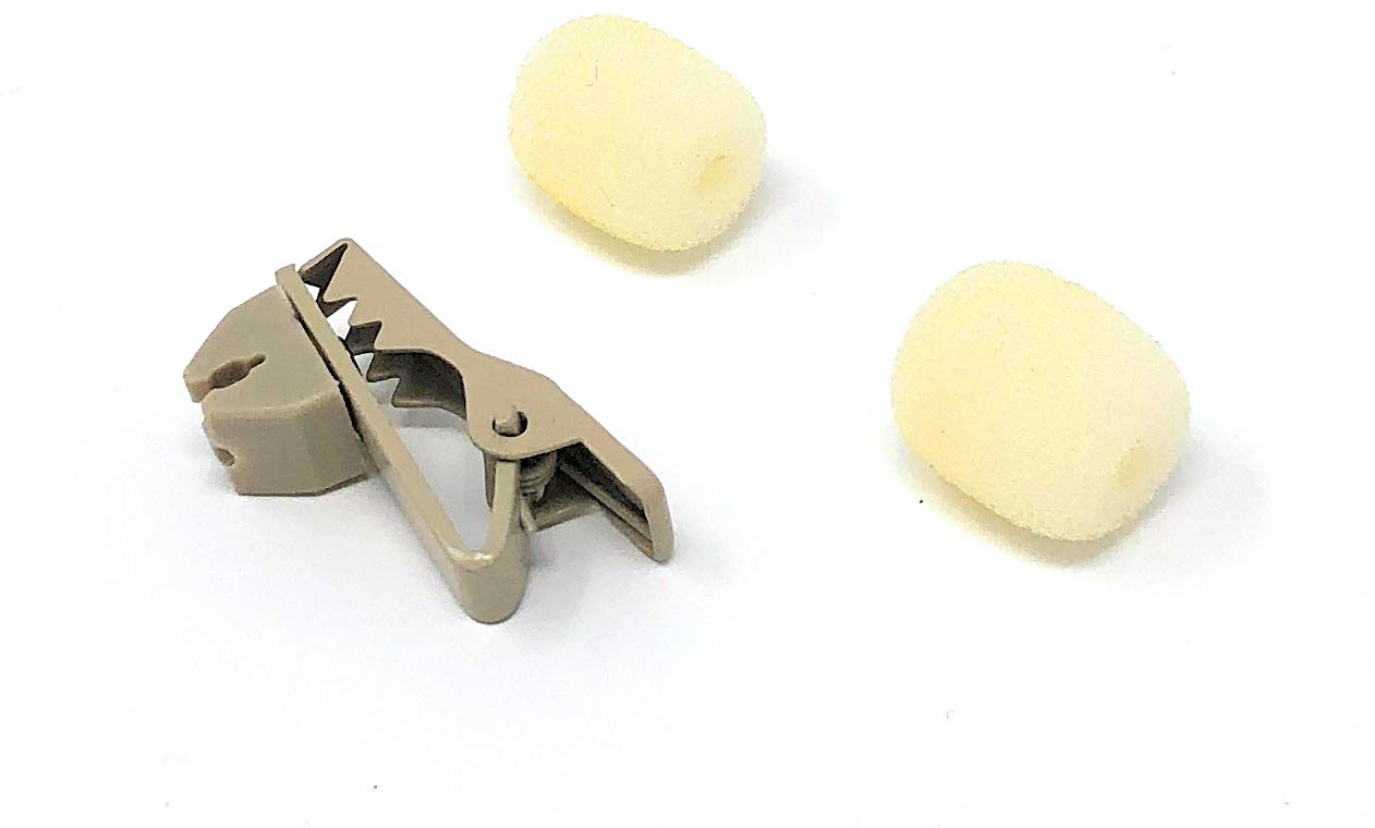 Beige Lavalier Lapel Mic with 4 pin mini XLR TA4F for Shure wireless