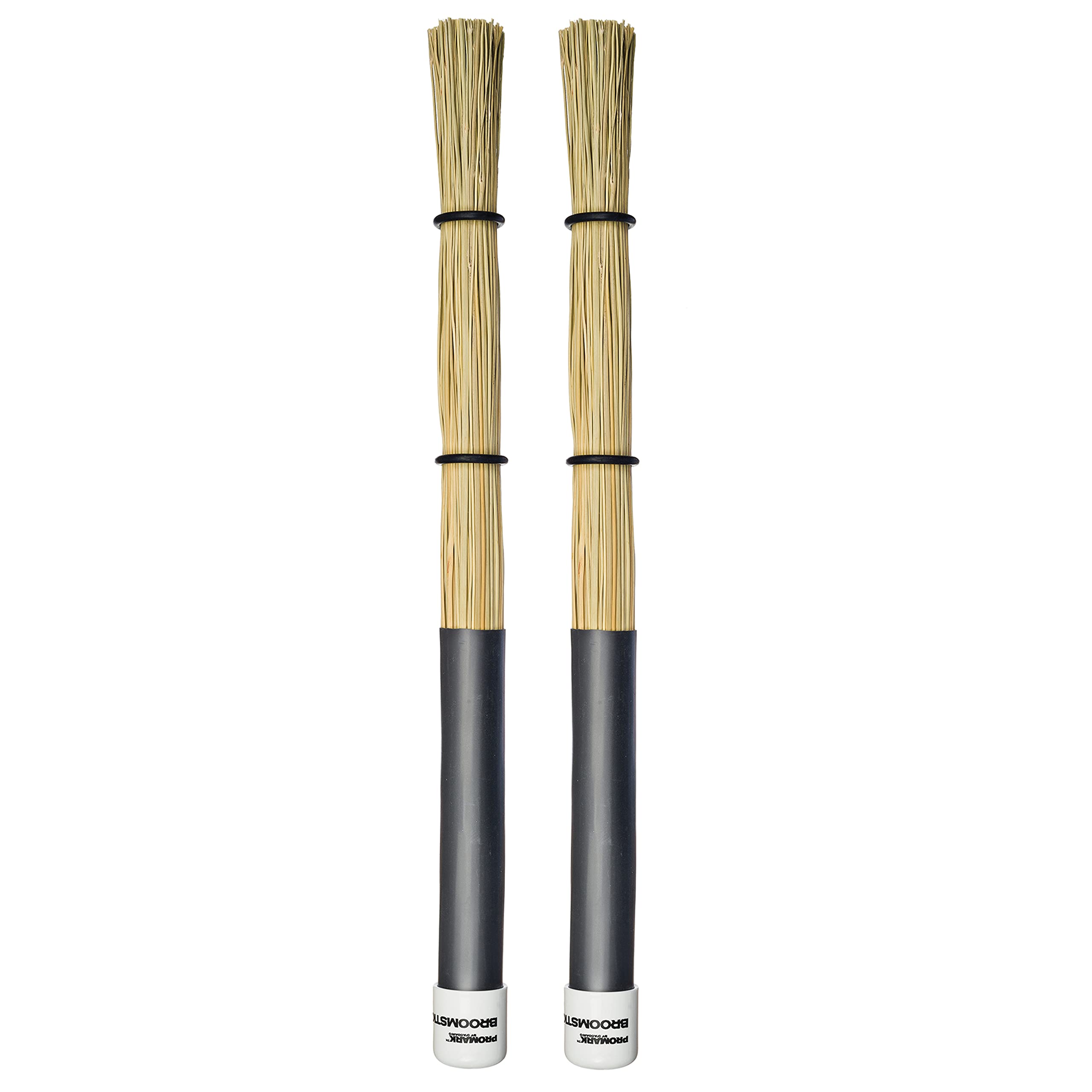 ProMark Broomsticks – Hybrid of Drum Brushes and ProMark Rods – Adjustable O-Rings for Control of Bristle Spread – Handmade from Real Broomcorn – Medium – 1 Pair