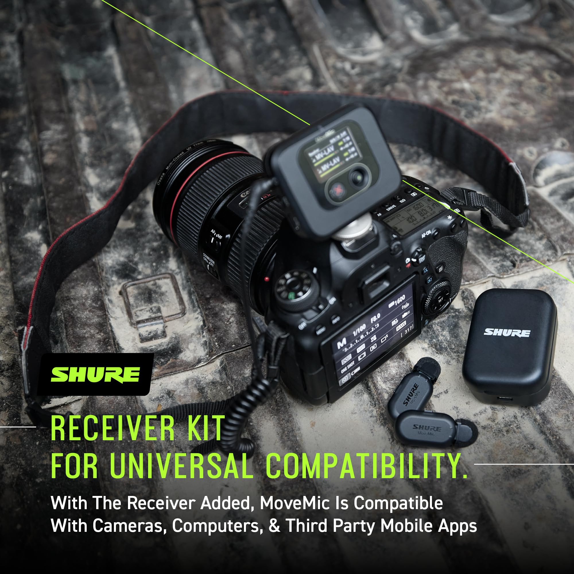 Shure MoveMic Two – Pro Direct to Phone Wireless Lavalier Microphones for iPhone & Android, 2 Bluetooth Mini Mics, 24 Hours Charge, Quick Set Up, IPX4, Compact & Portable Clip Lavs (MV-Two-Z7)