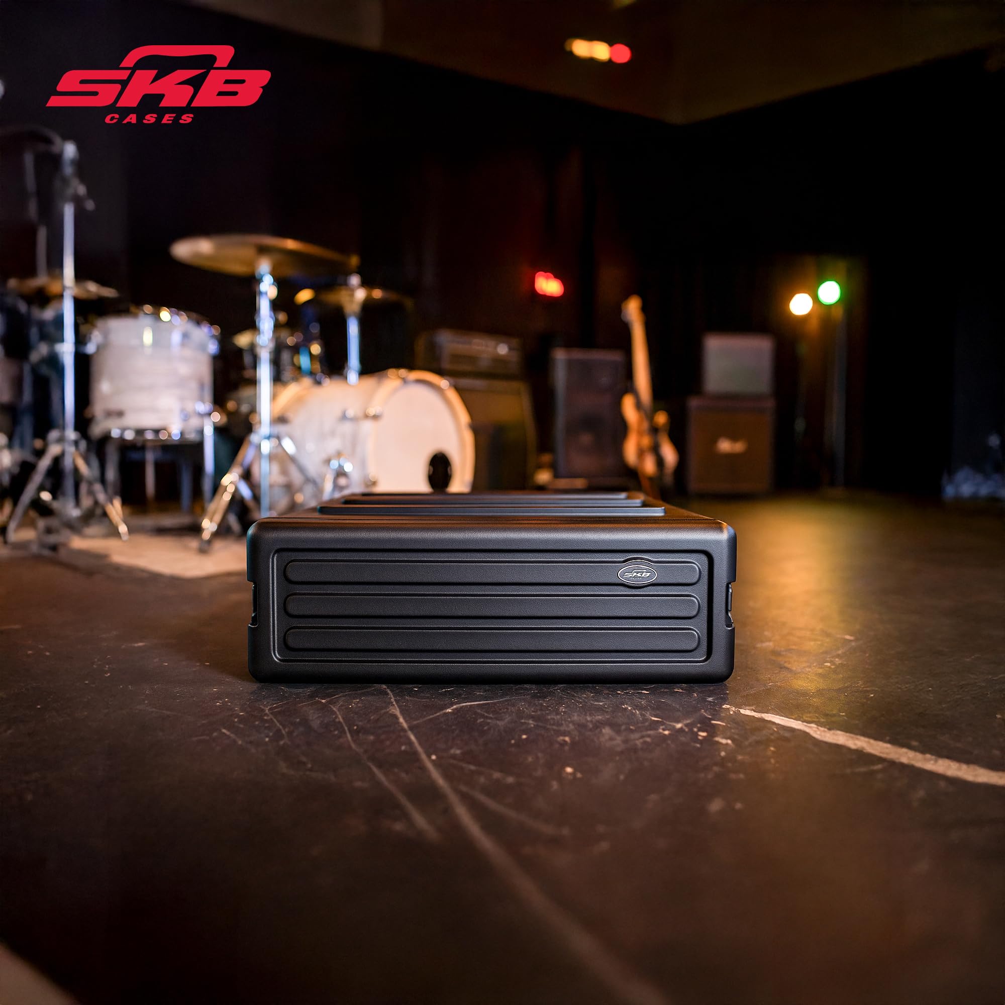 SKB 3U Roto Rack Case – Durable Polyethylene Gear Protector, Stackable, Waterproof with Twist Latches & Rubber Feet for Musicians, Black