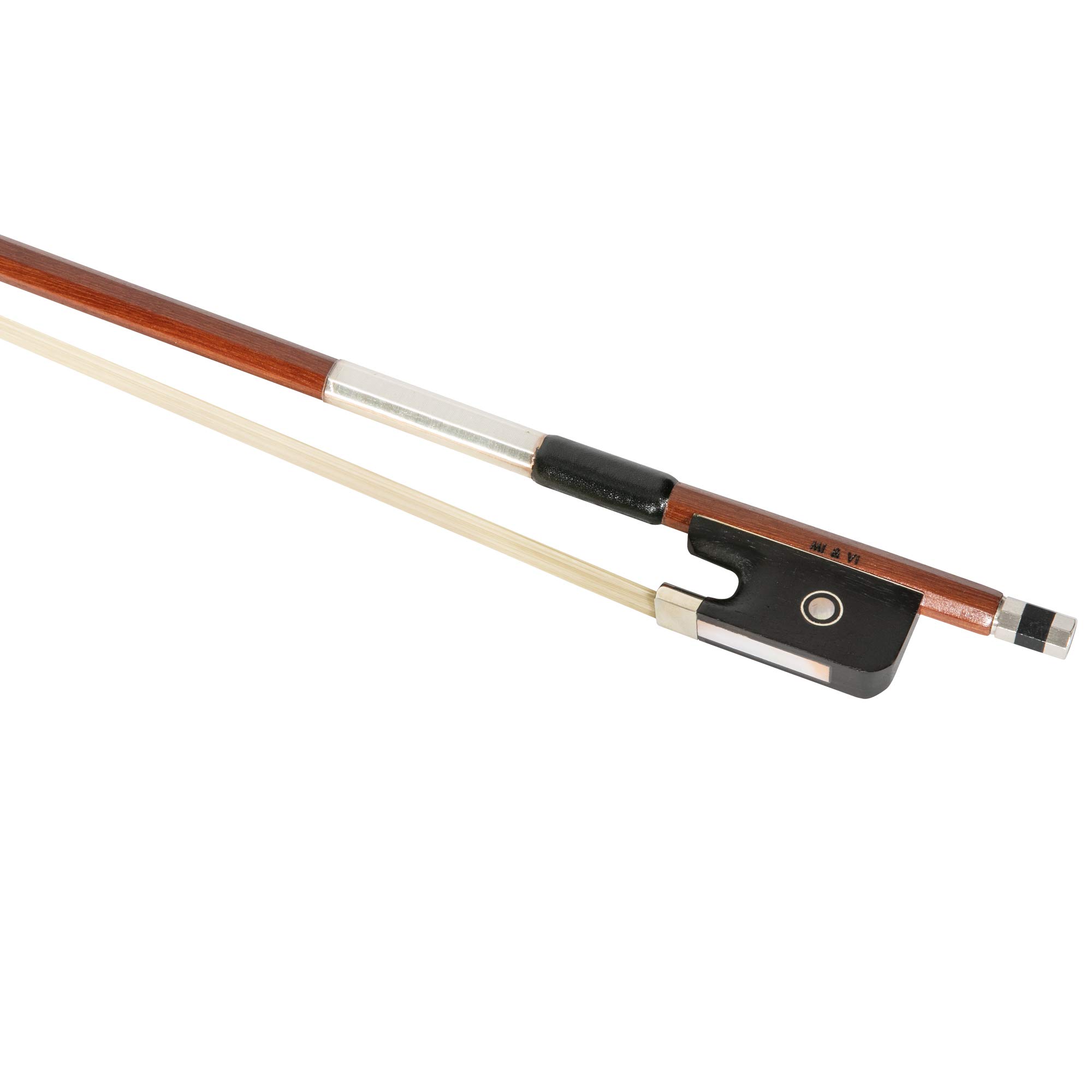 MI&VI AB-510 Brazilwood Viola Bow for 11″ Violas with Ebony Frog | Octagonal Silver Mount | Well Balanced | Light Weight | Mongolian Horse Hair – MIVI Music