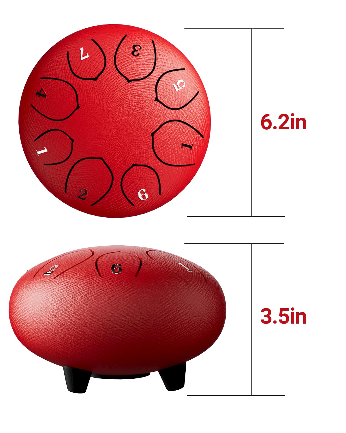 Cossain Steel Tongue Drum, 6 Inches 8 Notes Tongue Drum, B Major Rain Drum for Outside, Meditation & Yoga, Percussion Music Gift for All Ages