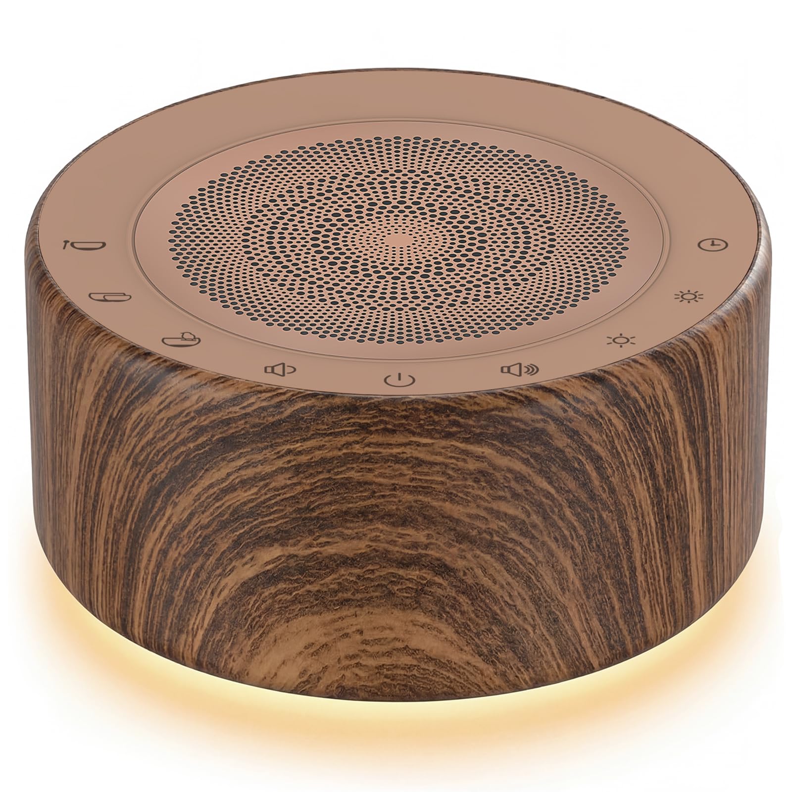Tibetan Meditation Singing Bowl Sound Machine, 11 Authentic Singing Bowl & Relaxing Sounds, Premium Wood-Style Design, 7-Color Night Light, Timer & Memory, for Meditation, Yoga, Sleep & Mindfulness