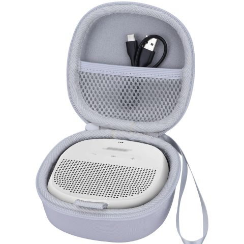 Lebakort Storage Case Compatible with Bose SoundLink Micro Speaker (Off White Case)