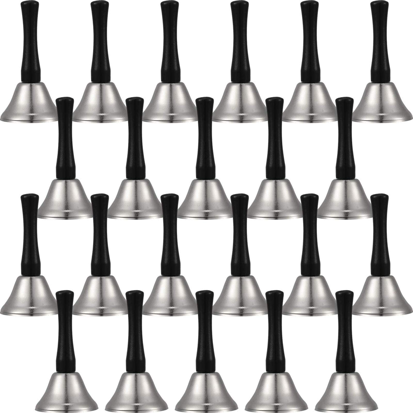 Boao 24 Pack Small Hand Bells Bulk Metal Wedding Bells, Silver