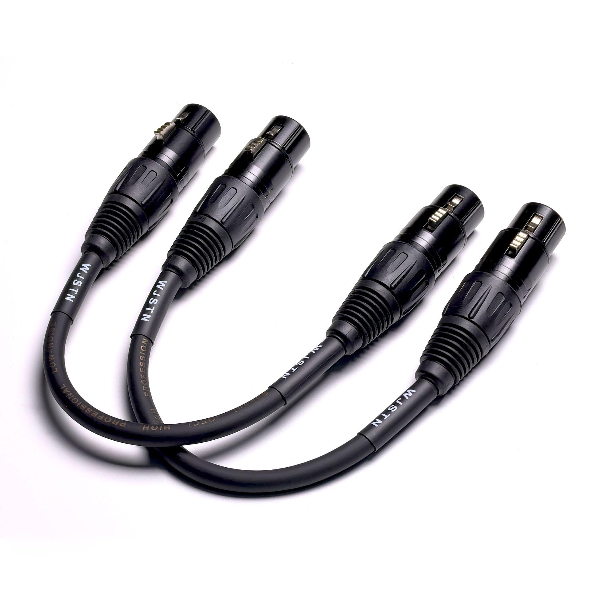 WJSTN Suanqi XLR Cables Microphone Cable Mic Cord XLR Female to Female Adapter Microphone Cord 3-Pin Stage & Studio, Oxygen-Free Copper (OFC) 6in 2Pack