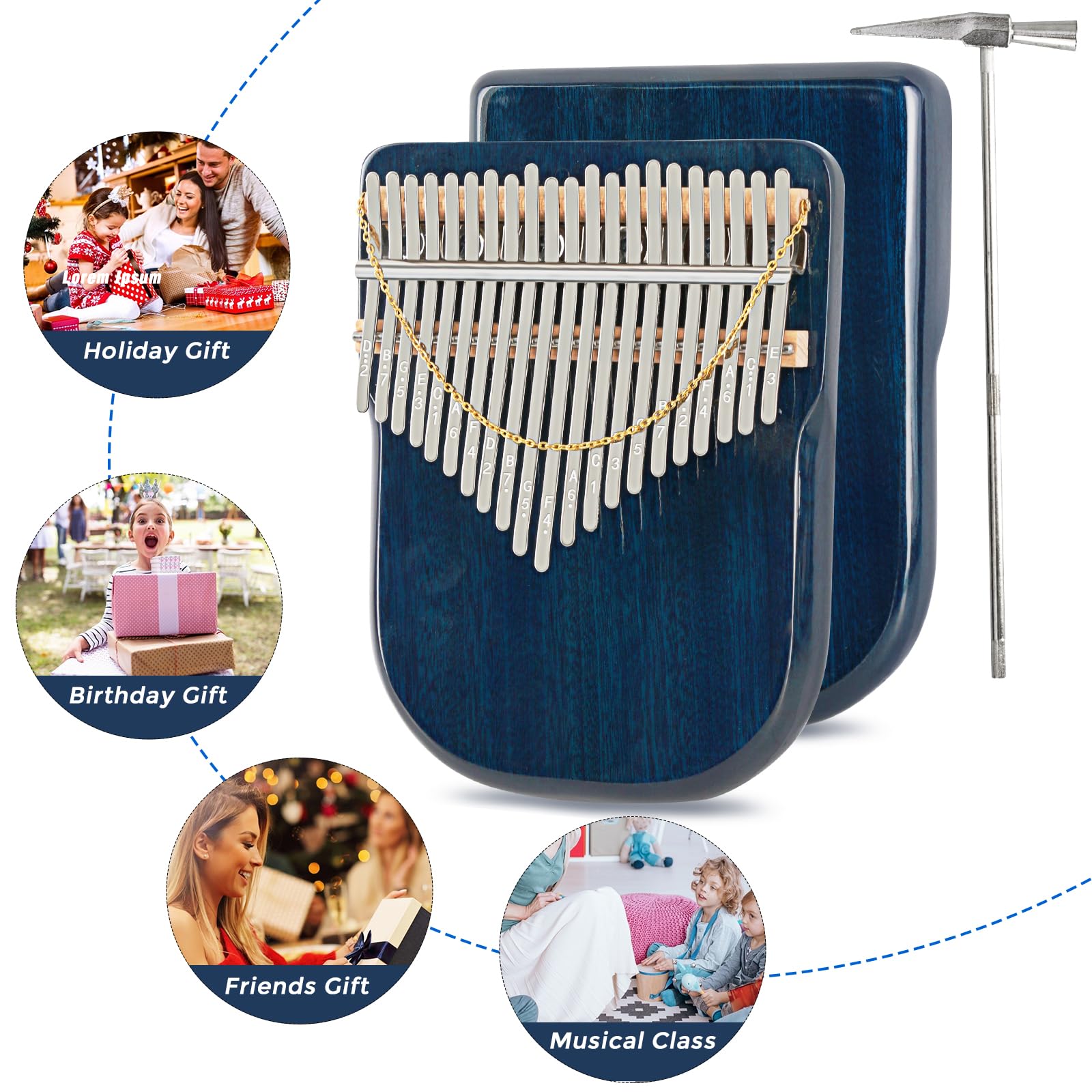 EASTROCK 21 key Karimba Sapele solid wood Flat-board Thumb Piano Portable
