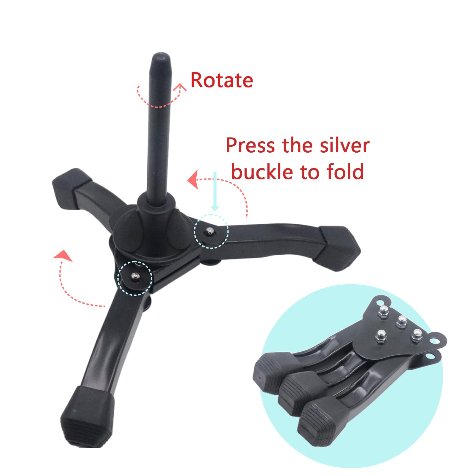 CashBeat Portable Clarinet Stand, Foldable Tripod Holder for Flute, Oboe